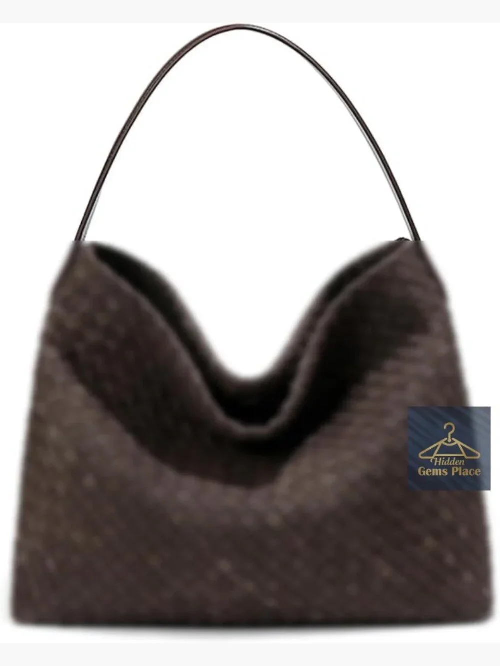 Woven Faux Suede Hobo Shoulder Bag Tote Satchel Handbag Work Travel